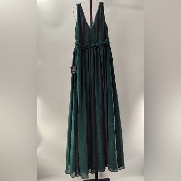 Lulus Thoughts of Hue Emerald Green Surplice Maxi Dress L NWT - Picture 7 of 8